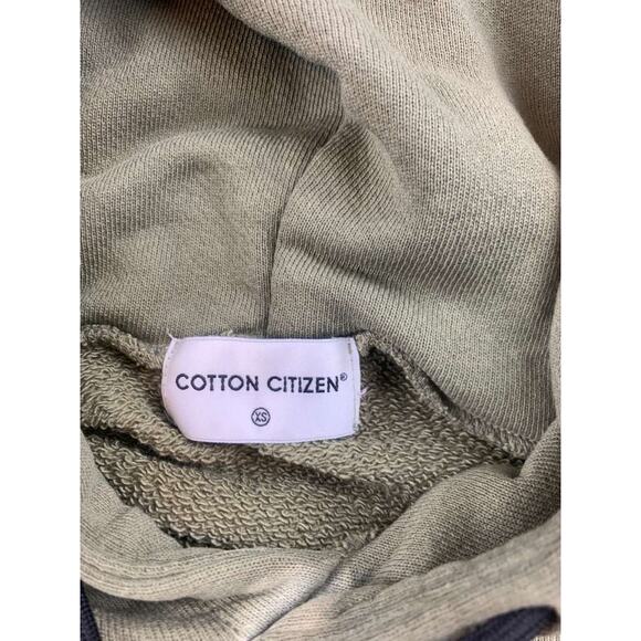 Cotton Citizen Hoodie Men XS Green Pullover Kangaroo Pocket Long Sleeve Ribbed - Picture 3 of 7